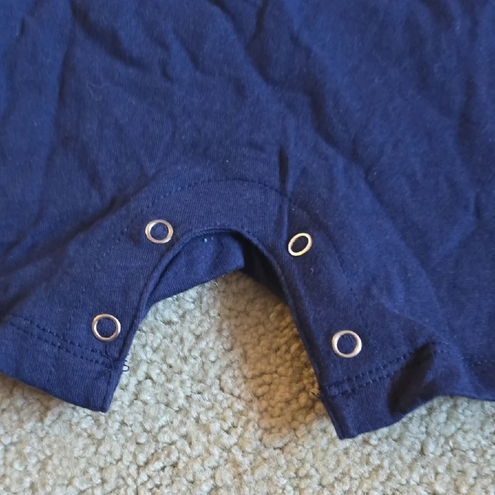 Genuine Merchandise Navy and Yellow Infant Short Sleeve Romper